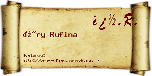 Őry Rufina névjegykártya